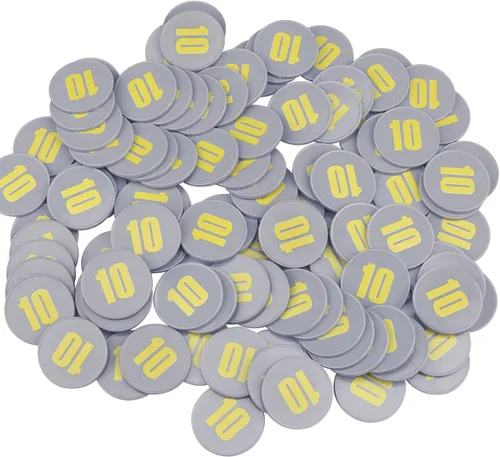Miniatura 2 de Juego de 100 fichas de póquer – Monedas circulares de plástico de 1.58 pulgadas para juegos y contar, 0.16 oz cada una, accesorios perfectos