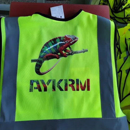 Miniatura 2 de AYKRM Chaleco de Seguridad de Construcción Personalizado con Logotipo Impreso de Alta Visibilidad Reflectante de 2 Tonos