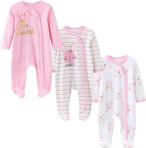 Miniatura 4 de ZAV Ropa unisex para bebés, paquete de 5 mamelucos de manga corta y 3 mamelucos con pies para bebé