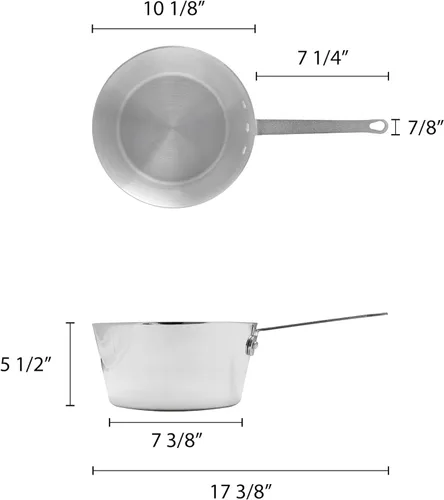Miniatura 3 de TrueCraftware -Cacerola de 5-1/2 cuartos de galón con acabado de espejo de aluminio– Sartén de cocina Olla multiusos de uso cacerola utensilios