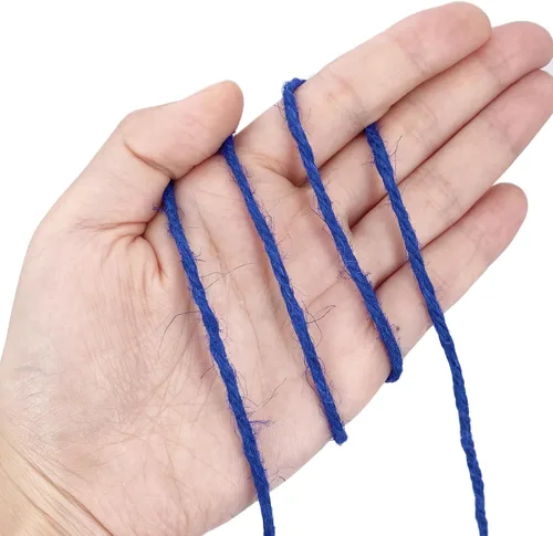 Miniatura 4 de Leecogo - Cuerda de yute azul rey de 2.5mm, 100 metros, cuerda de jardín resistente para manualidades, plantas y proyectos decorativos Azul real