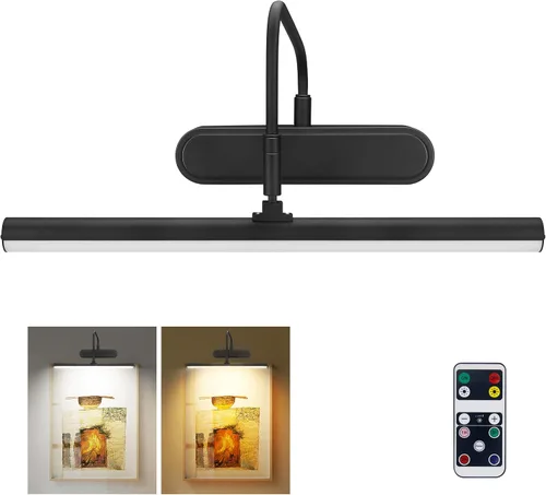 Miniatura 20 de RAIFOOLLY Luz de imagen, luces de imagen para pared inalámbricas, luces de imagen de 16 pulgadas con temporizador y regulable, luces de pared a