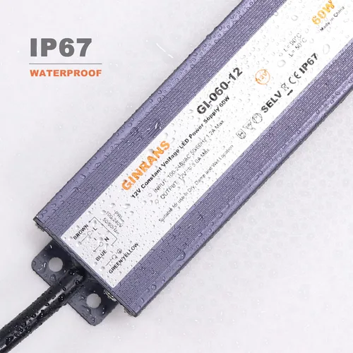 Miniatura 2 de Transformador de fuente de alimentación de LED de voltaje constante impermeable IP67 de 60W, entrada universal de 100-240V CA con enchufe, salida