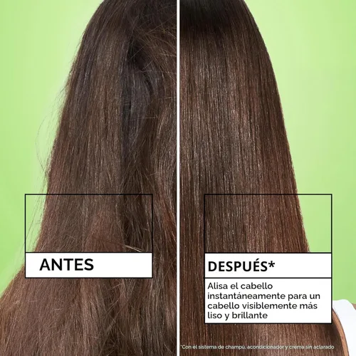 Miniatura 3 de Garnier Fructis Sleek & Shine Crema acondicionadora sin enjuague para cabello encrespado y seco, queratina vegetal + aceite de argán, 10.2 onzas