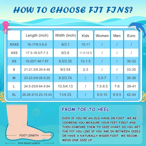 Miniatura 3 de Gintenco Aletas de natación para niños, aletas de entrenamiento de natación para natación, aletas de tamaño de viaje con bolsa de malla, aletas