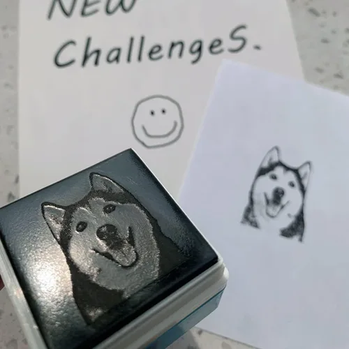 Miniatura 5 de Sello personalizado para retrato de mascota, sello de cara de mascota personalizado, sello de tinta personalizado, Ta personalizado, sello para Verde
