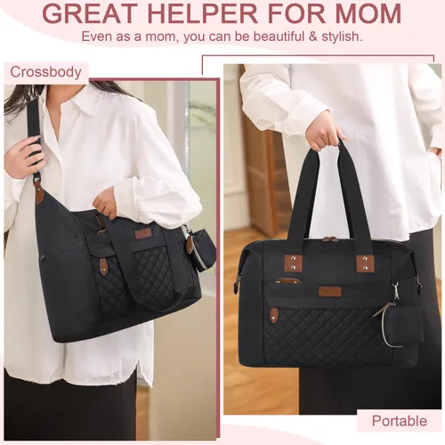Miniatura 3 de Pritent Bolsa de pañales, bolsas de pañales para bebé con funda para chupete, correas de hombro, clips para cochecito, bolsa grande impermeable