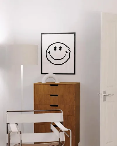 Miniatura 5 de HAUS AND HUES Pósteres de Cara Sonriente Blanca Ondulada Sonriente Pósteres Geniales para Habitación Estética Pinturas Geniales Póster Vanguardista