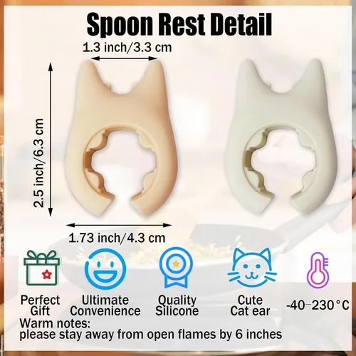 Miniatura 2 de Soporte para cucharas para cocinar, 2 piezas, soporte para espátula de wok, de silicona, ajustable, para utensilios de cocina para hervir sobre