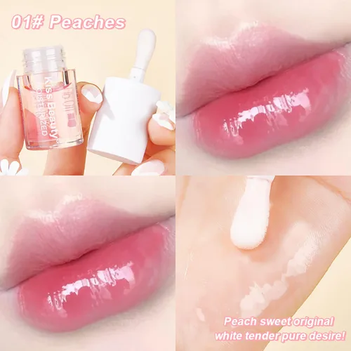 Miniatura 4 de 3 unidades de aceite labial hidratante hidratante para el cuidado de los labios, brillo labial hidratante, bálsamo labial tintado, aceite de brillo