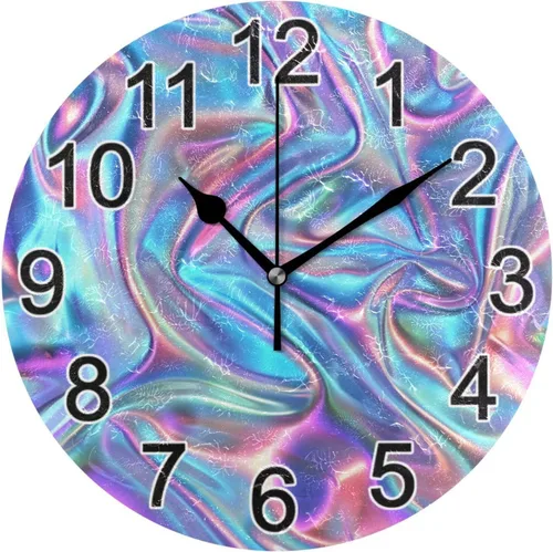 Miniatura 44 de Hummingbird - Reloj de pared de resorte redondo de 10 pulgadas, sin tictac, silencioso, funciona con pilas, reloj analógico atómico de cuarzo