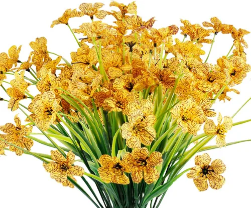 Miniatura 8 de JEMONG - 20 paquetes de flores artificiales para exteriores, resistentes a los rayos UV, flores falsas que no se decoloran, plantas de plástico