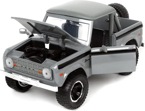 Miniatura 6 de Jada Toys Just Trucks 1:24 1973 Ford Bronco Die-cast Car Gris, Juguetes para niños y adultos