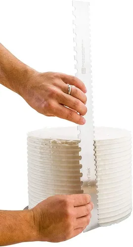 Miniatura 4 de Restaurantware Peine para tartas de 19.8 x 2 pulgadas, 1 peine decorativo de semicírculo, bordes surtidos de doble cara, de acero inoxidable