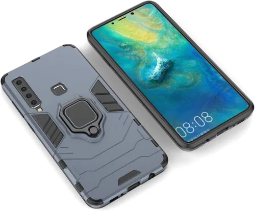 Miniatura 4 de Compatible con Samsung Galaxy A9 (2018), Galaxy A9 Star Pro, Galaxy A9s, funda de metal con agarre de anillo a prueba de golpes, parachoques duro