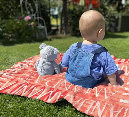 Miniatura 5 de WOMB Manta de bebé personalizada con nombre, manta de nombre personalizado para niños adultos, regalo de cumpleaños/Navidad/hito para niños, niñas