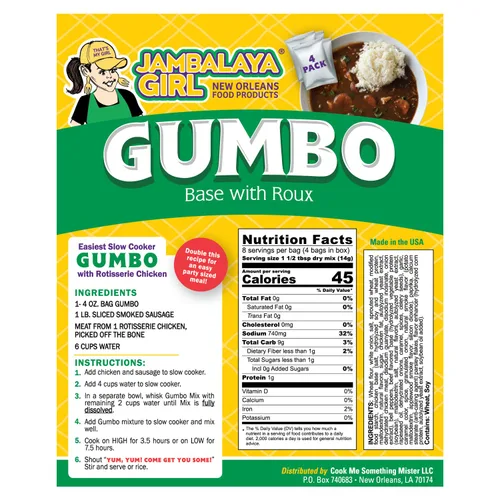 Miniatura 2 de Jambalaya Girl Base Gumbo con Roux, mezcla de sopa de Nueva Orleans, 4 onzas (paquete de 4) – Fácil de cocinar – Solo tienes que añadir pollo