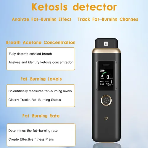Miniatura 6 de Probador de aliento de cetona Medidor profesional de cetosis de respiración de alta precisión - Analizador portátil de monitor de respiración