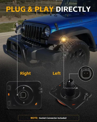 Miniatura 8 de Luces LED secuenciales de marcador lateral para guardabarros delanteros para J-e-e-p Wrangler JK 2007-2019, lámparas de marcador de parachoques