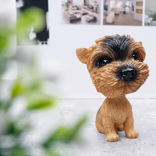 Miniatura 2 de Perros de juguete con cabeza móvil para decorar el auto (Yorkshire Terrier)