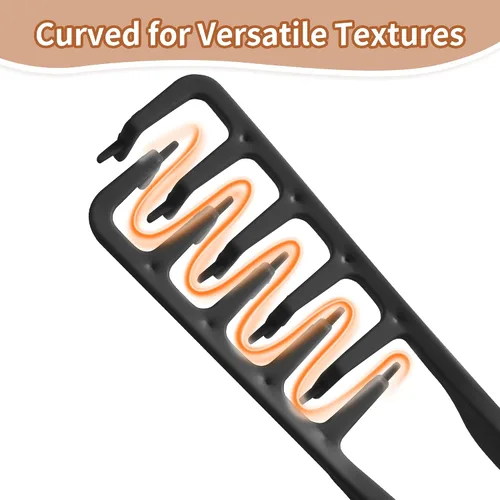 Miniatura 6 de Peine de textura de 2 piezas, peine voluminizador de textura de cabello de dientes anchos, accesorio de peinado con flecos, para hombres y mujeres