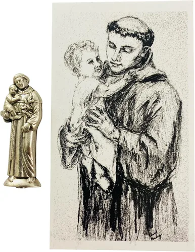 Miniatura 3 de Westman Works - Kit de oración de San Antonio, patrón de causas perdidas sin esperanza, con estatua de santo de bolsillo y tarjeta sagrada