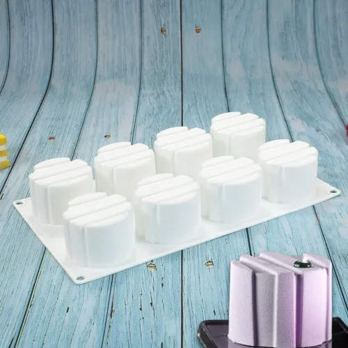 Miniatura 3 de Molde de silicona antiadherente 3D con forma cuadrada de cilindro pequeño, 8 agujeros, para pastelería DIY, gelatina, magdalenas, mousse, helado