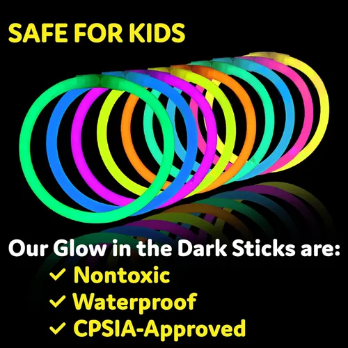 Miniatura 6 de PartySticks Paquete de 1000 unidades de palillos luminosos para fiestas, palos luminosos que brillan en la oscuridad de 8 pulgadas, decoraciones