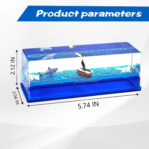 Miniatura 6 de Honsheng Unsinkable Surfing Boy Wave Boat Fluid Toy in a Box Bottle Acrylic Paperweight Desk Decor Toy Gifts Liquid Wave Cruise Fluid Ship Ornament