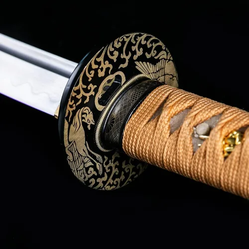 Miniatura 12 de Handforged Samurai Katana Sword - Damascus/1060/1095 High Carbon Steel, Full Tang, Iron Tsuba, Solid Wood Saya - Real Functional Sharp Blade for