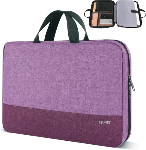 Miniatura 11 de Ytonet Funda profesional para transportar laptop de 15.6 pulgadas, resistente al agua, compatible con la TSA, con asas, compatible con laptops Rosa
