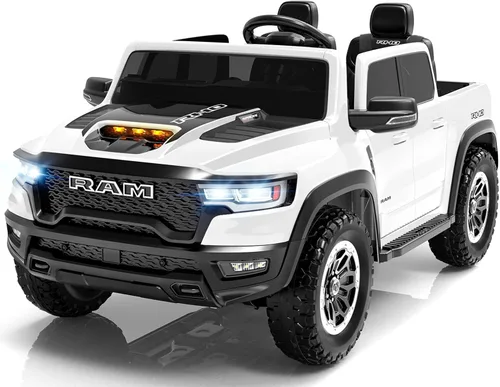 Miniatura 9 de RAM 1500 RHO 24V con licencia, coche de montar para niños de 2 plazas, coche rosa para niñas con control remoto, coche eléctrico para niños