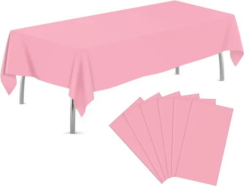 Miniatura 25 de tujol Paquete de 6 manteles de plástico de 84 pulgadas, manteles redondos desechables, manteles de plástico para fiestas