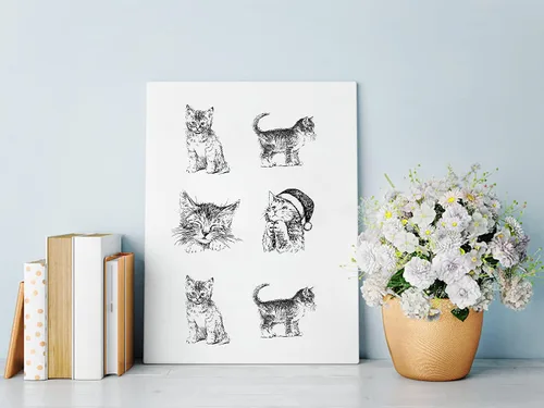 Miniatura 3 de Hying Sellos transparentes de gatos navideños para hacer tarjetas, álbumes de recortes, manualidades, decoraciones de invierno, sellos de fondo