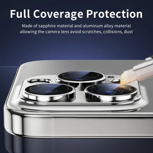 Miniatura 4 de Protector de lente de cámara para iPhone 15 Pro/iPhone 15 Pro Max, cubierta de cámara de aleación de metal con accesorios de protector de pantalla