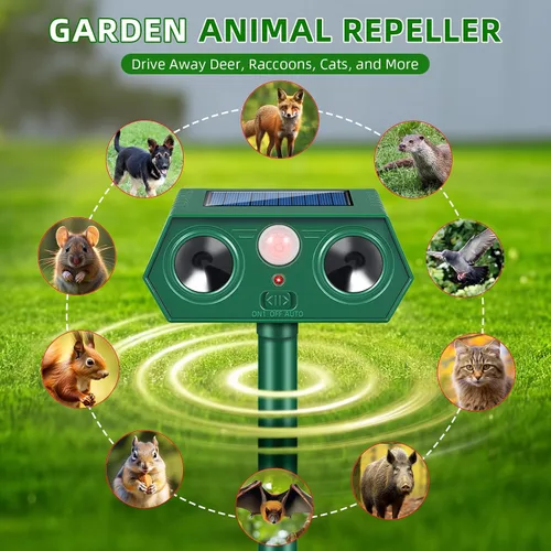 Miniatura 5 de Mapache ultrasónico solar 2025 Fortress Pro, dispositivos repelentes de ciervos y gatos, repelente de animales, ardilla, conejo disuasorio al aire