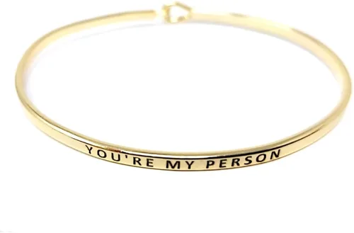 Miniatura 24 de By you - Brazalete con gancho, pulsera delgada grabada con un mensaje positivo e inspirador