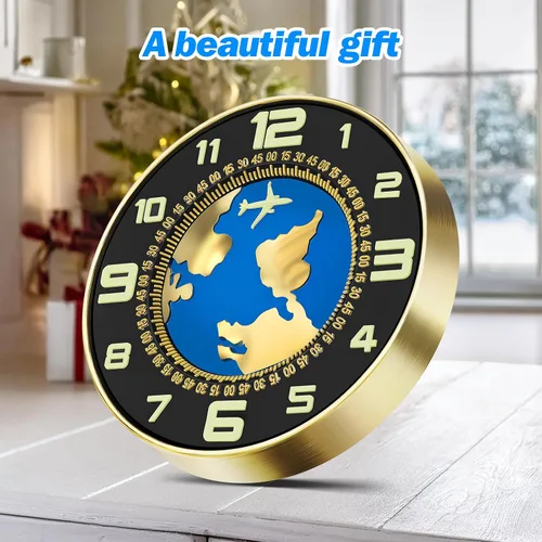 Miniatura 8 de Reloj de pared decorativo, funciona con pilas (AA batería no incluida), 12 pulgadas, marco de metal, silencioso sin tictac, textura de alta gama