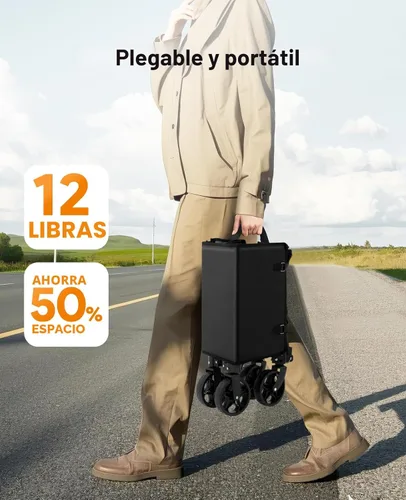 Miniatura 4 de Raynesys Carro plegable 3 en 1 que se convierte en banco, carrito plegable de 220 libras con ruedas, carrito de compras de 120 L para comestibles