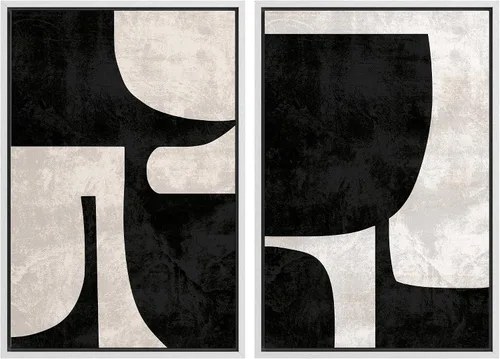 Miniatura 102 de SIGNWIN Lienzo enmarcado para pared, ilustraciones abstractas texturizadas en tonos beige terrosos, arte moderno, decorativo, contemporáneo