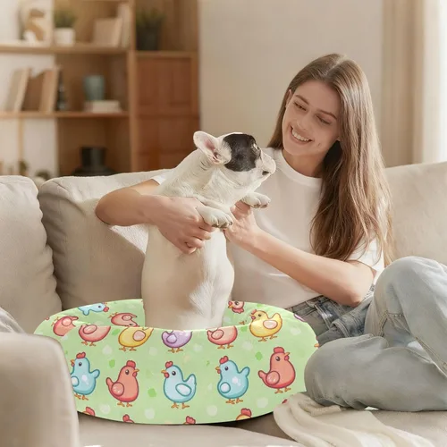 Miniatura 8 de Pet Dog Bed Warm & Cozy Fluffy Cat Cave Bed for Medium Size Pets Supplies S Cute Cartoon Chicken
