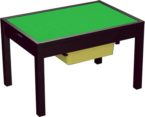 UTEX - Mesa de actividades grande 2 en 1 para niños con almacenamiento para niños mayores, mesa de juego para niños, niñas, espresso