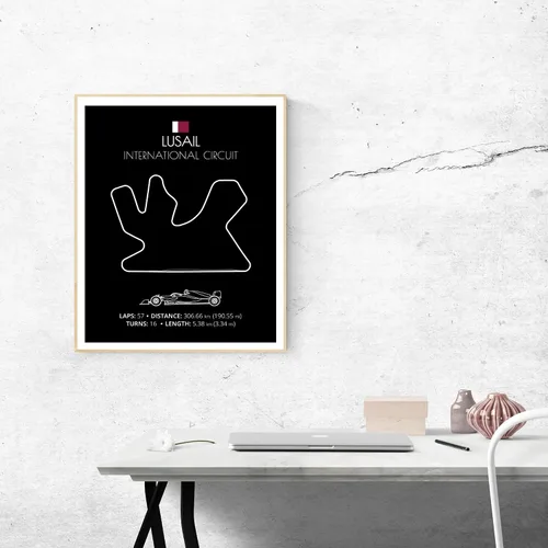 Miniatura 74 de Custom Car Posters Póster hecho a mano compatible con Autodromo Enzo e Dino Ferrari (Imola, Italia), póster de pista de carreras diseñado