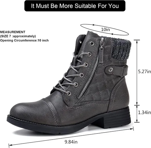 Miniatura 24 de STQ Botas de combate con cordones para mujer
