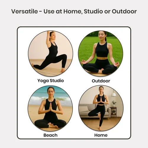 Miniatura 7 de LFH Home Handmade Straw Yoga Mat For Exercise, Workout, Fitness - Perfect Heavy Quality Eco Friendly Natural Straw Reversible Yoga Mat for Men &
