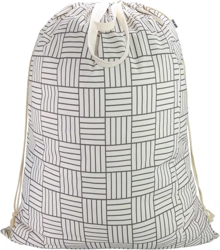Miniatura 23 de Bolsa de Lona para Ropa Sucia de 33" x 35", Bolsa de Lavandería de Algodón Grueso con Asas y Cordón, Extra Grande de Servicio Pesado Lavable, Forro