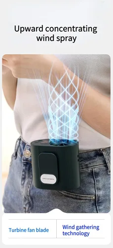 Miniatura 5 de Nuevo ventilador de cintura inalámbrico con luz LED, batería de larga duración y pantalla digital, ideal para actividades al aire libre