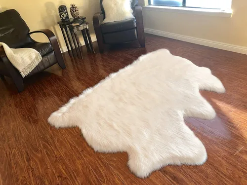 LAMBZY Alfombra sintética de piel de oveja auténtica, con textura inferior gruesa, fuerte, fácil de lavar, resistente a las manchas, perfecta para