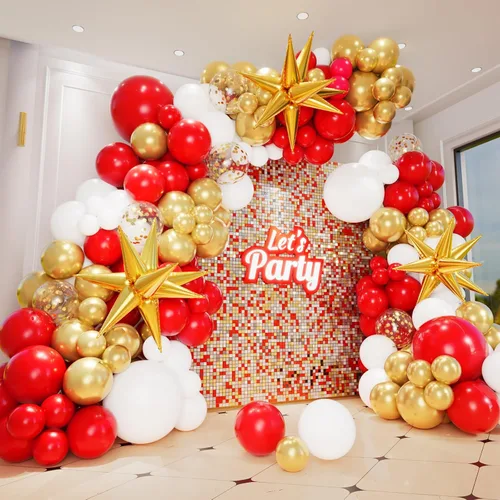 Miniatura 8 de Kit de arco de guirnalda de globos negros y dorados con globos de estrella en explosión, globos de látex de confeti de oro negro de 5/10/12/18