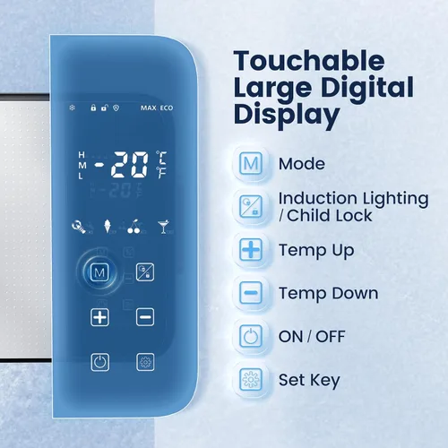 Miniatura 5 de HCALORY Refrigerador de auto de 12 voltios, 22 cuartos, refrigerador de auto con pantalla táctil grande, congelador portátil con compresor, mini